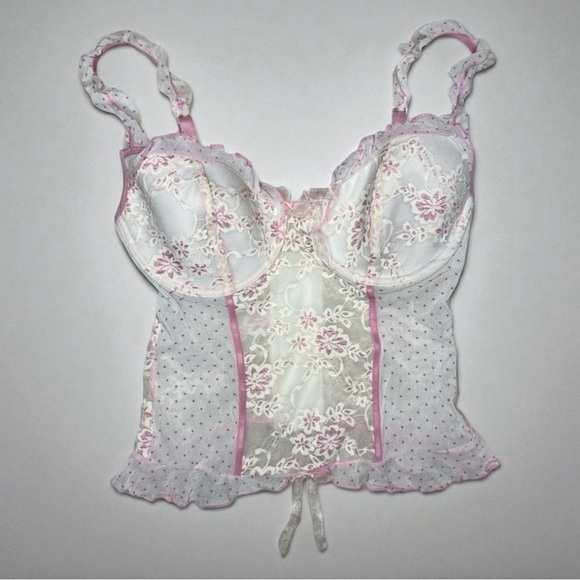 Native Intimates Lace Floral Bustier Coquette Corset Underwire Valentines Tank - Picture 2 of 8